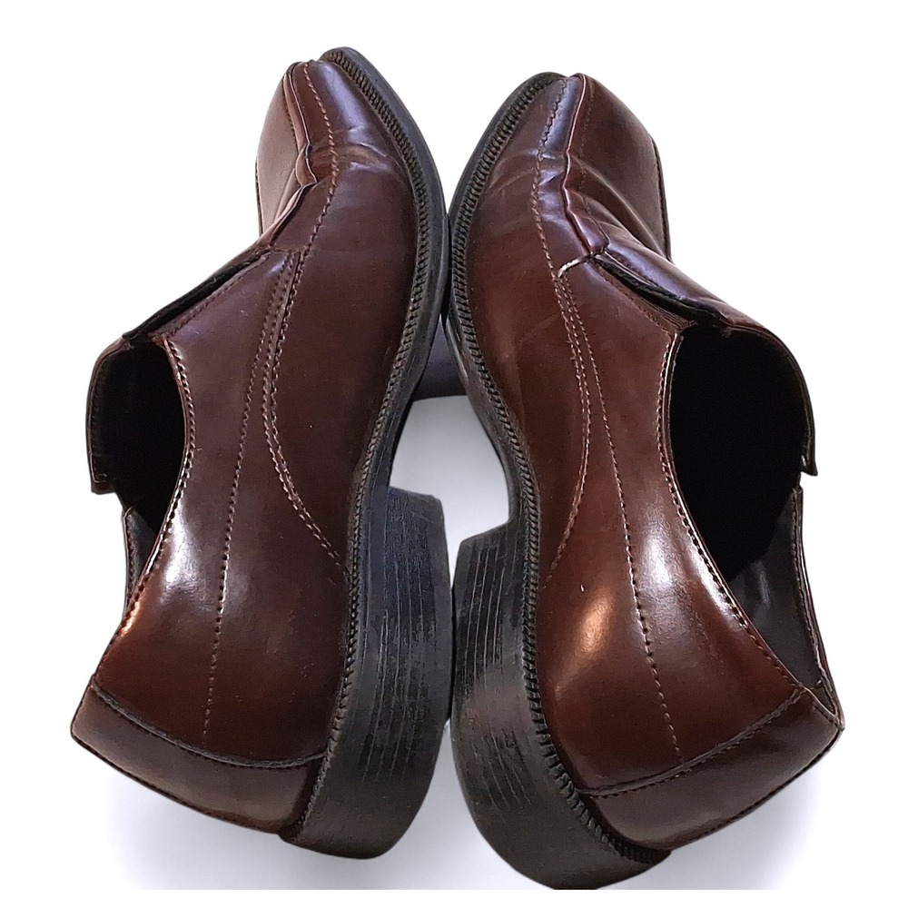 Alfani Mens Brown Square Toe Slip On Dress Shoes Size 10M All Man Made - Picture 4 of 9